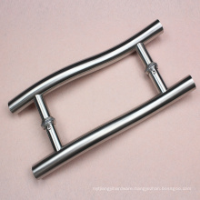 OEM Stainless steel 304 round tube Glass Door Pull Handle Set